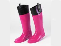 Regen-Stiefel und Reit-Stiefel Harlequin Pink-Schwarz